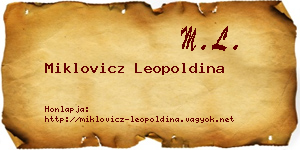Miklovicz Leopoldina névjegykártya